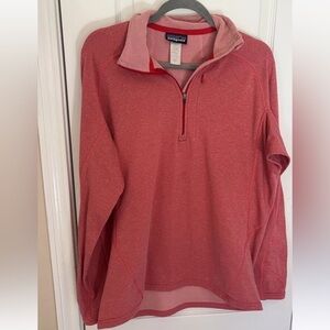 Patagonia Men's Large Women’s XL Quarter-Zip Pullover in Red Athleisure Sweater